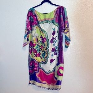 100% Silk Sheath Dress with Tie Belt